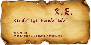 Királyi Renátó névjegykártya