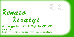 renato kiralyi business card